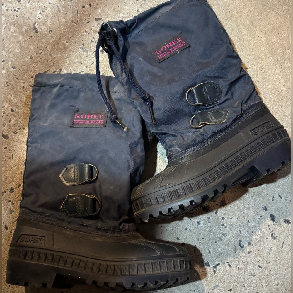 Kids Sorel Navy Snow Boots - Size 10